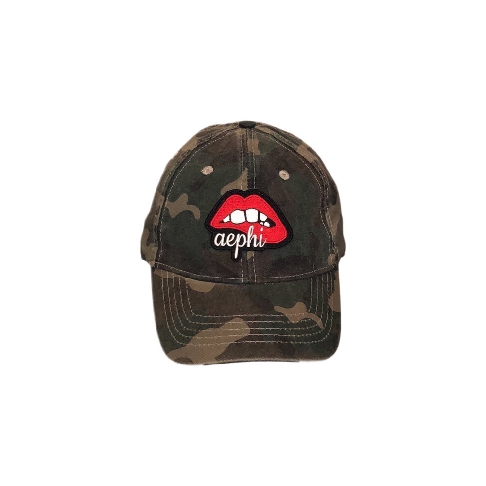 Washed Camo Baseball Hat W/ Aephi Patch - Picture 2 of 4